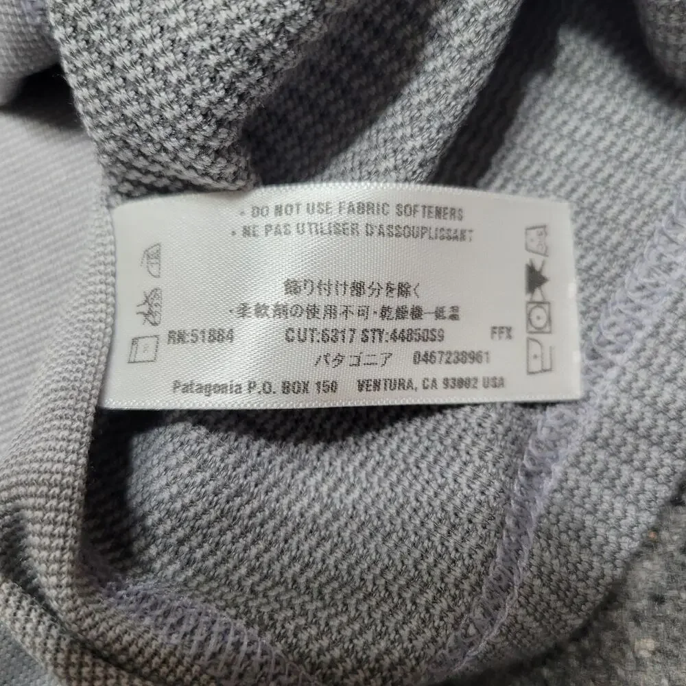 Patagonia Shirt Mens Extra Large Gray Performance Baselayer Quarter Zip Capilene